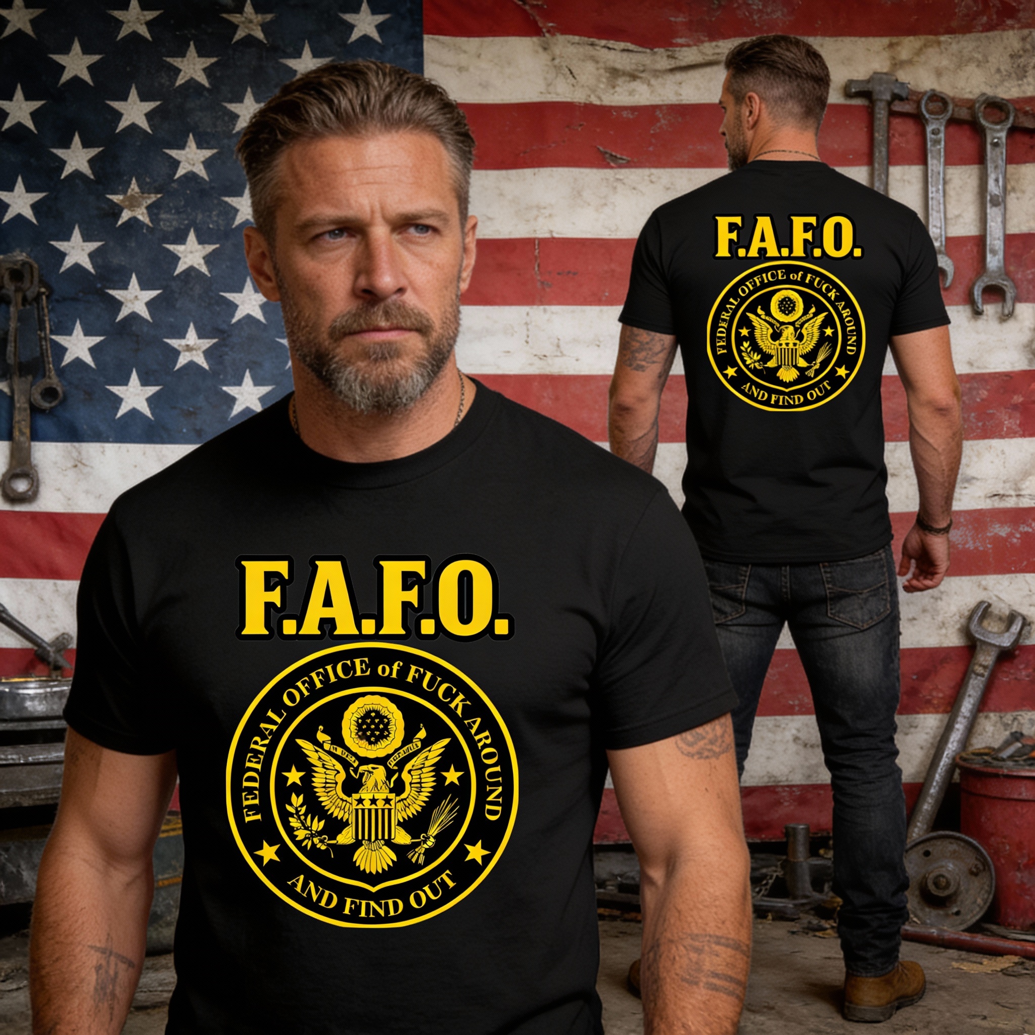 F.A.F.O. : Federal Office Of Fuck Around And Find Out - Men’s Cotton Double Sided Tee : ProudMan Series – 7 Colors