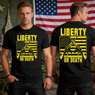 Give Me Liberty Or Give Me Death - Men’s Cotton Double Sided Tee : ProudMen Series