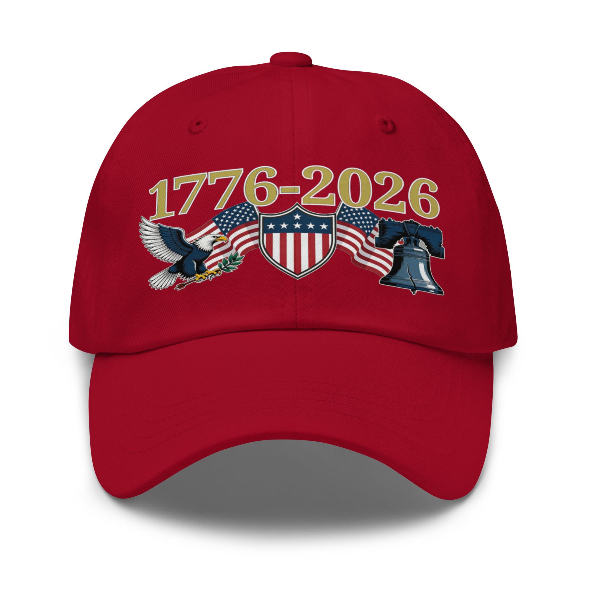 1776-2026 ; Shield - Flags - Eagle - Liberty Bell Design - Classic Cap - ( 10 colors ) - Image 3