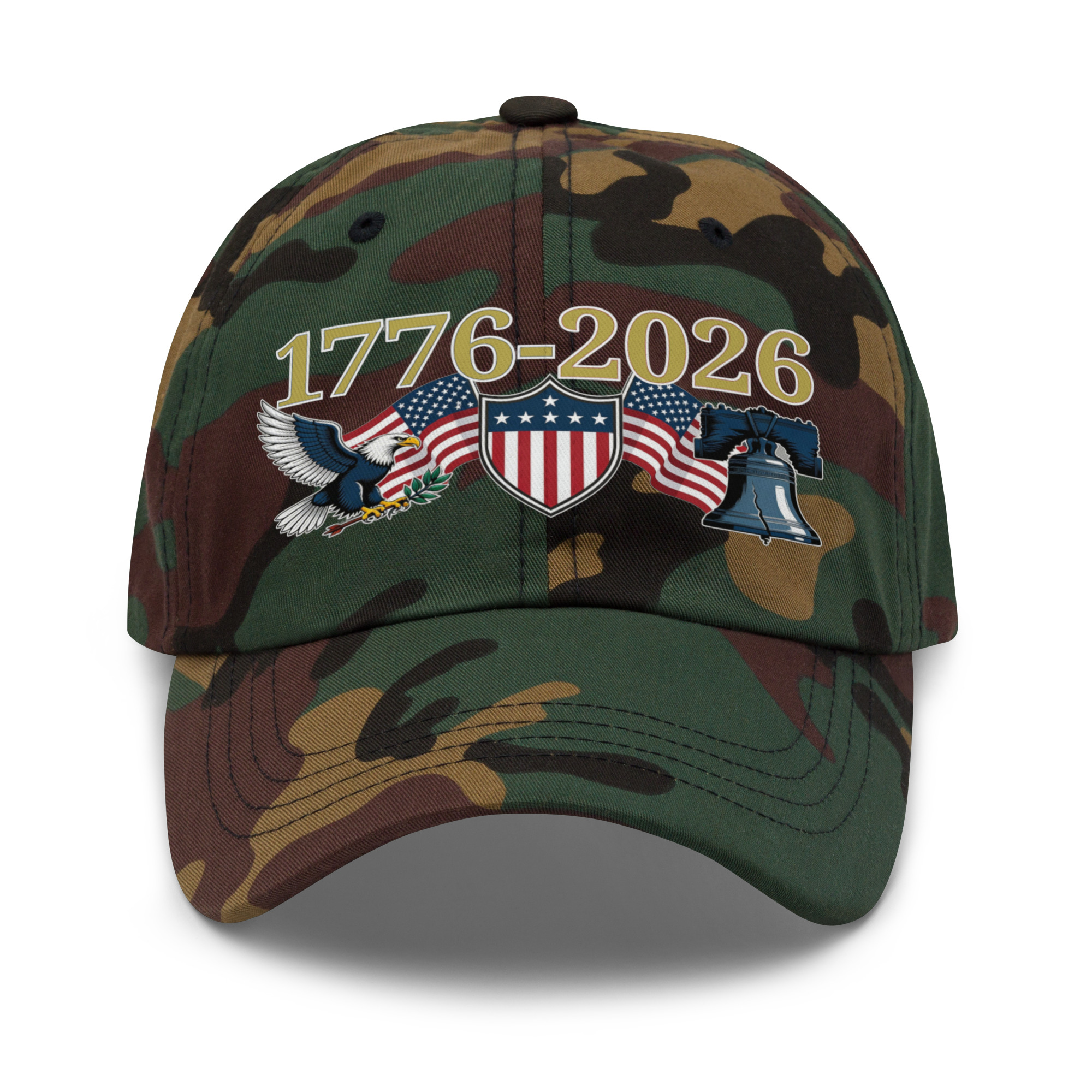 1776-2026 ; Shield - Flags - Eagle - Liberty Bell Design - Classic Cap - ( 10 colors ) - Image 6
