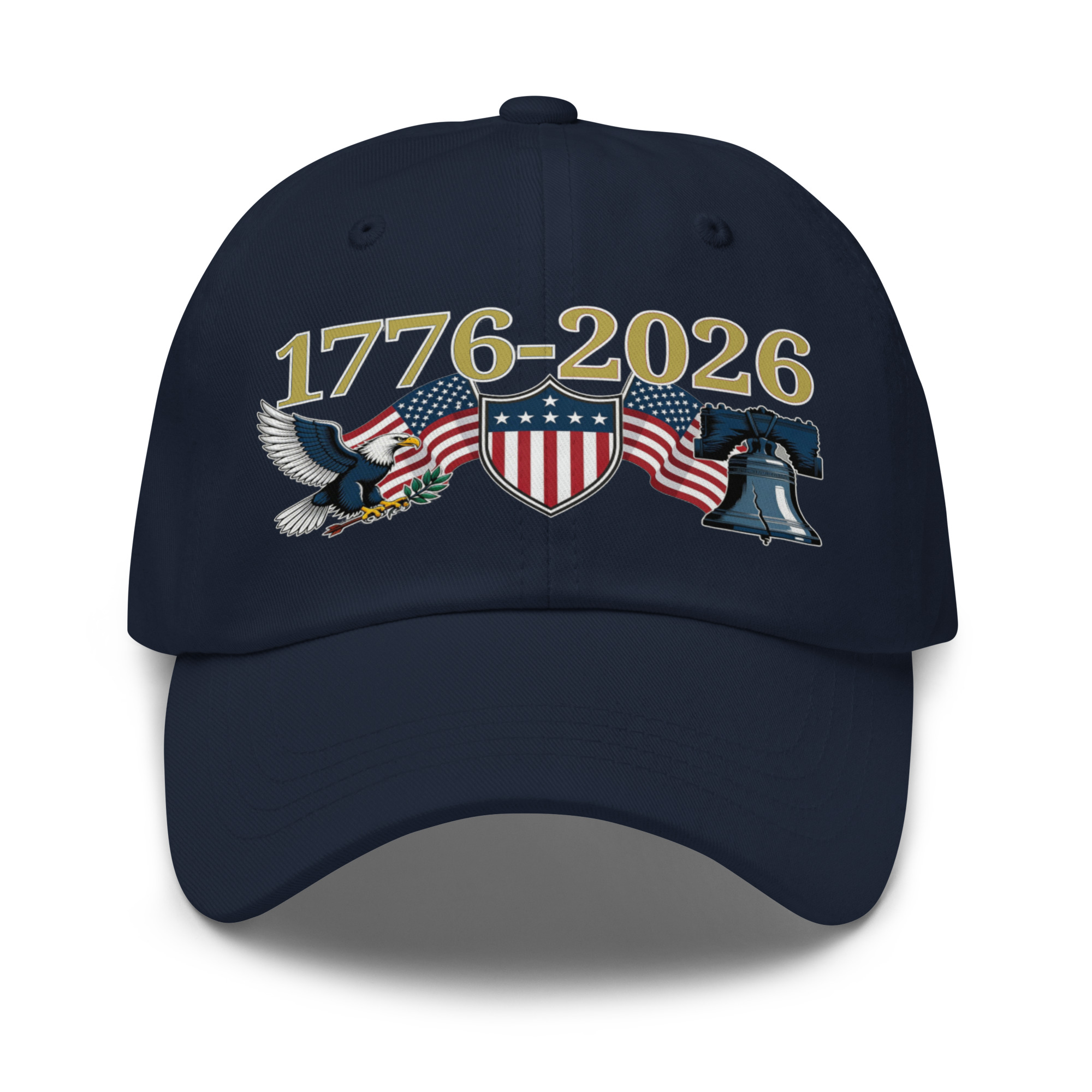 1776-2026 ; Shield - Flags - Eagle - Liberty Bell Design - Classic Cap - ( 10 colors ) - Image 2