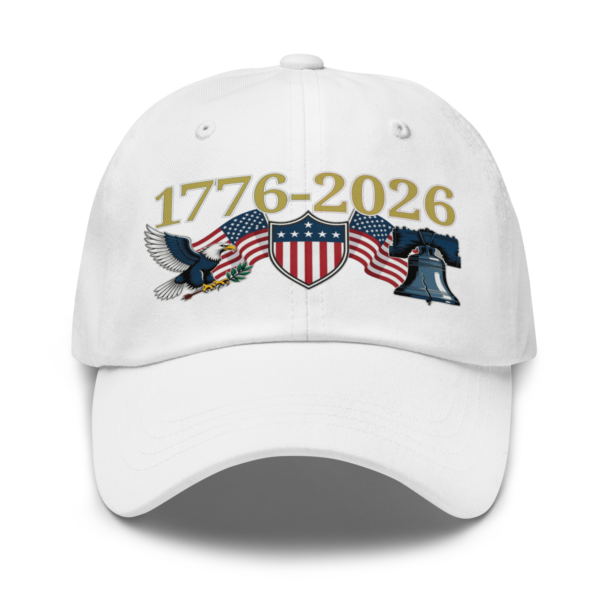 1776-2026 ; Shield - Flags - Eagle - Liberty Bell Design - Classic Cap - ( 10 colors ) - Image 11