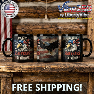 250 Years Of Freedom : Eagle/Bandana Full Wrap Design - 11oz. Ceramic Mug