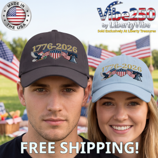 1776-2026 : Shield - Flags - Eagle - Liberty Bell Design - Classic Cap - ( 11 colors )