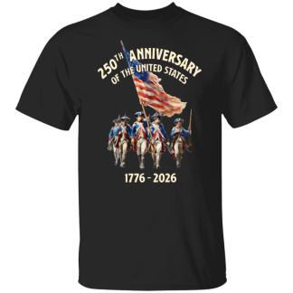 Continental Army : 250th Anniversary of USA - Quality Cotton Guildan Tee - (7 colors)