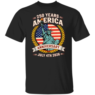 250 Years America : Lady Libert - Quality Guildan Cotton Tee - (7 colors)