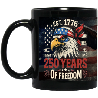 250 Years Of Freedom : Eagle/Bandana Full Wrap Design - 11oz. Ceramic Mug