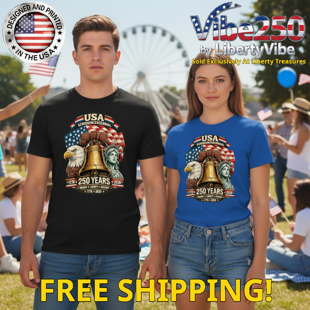 USA Semiquincentennial : 250 Years 1776-2026 - Unisex Gildan Cotton Tee (9 Colors)
