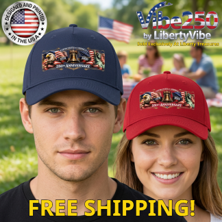 United States of America : 250th Anniversary : 1776 – 2026 – Port & Co 100% Cotton Twill Cap (4 Colors)