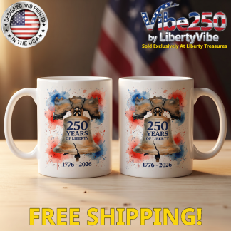 250 Years Of liberty : Watercolor Liberty Bell Design - 11oz White Ceramic Mug