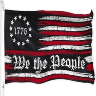 1776 We the People Red And Black Betsy Ross American Flag - 3x5