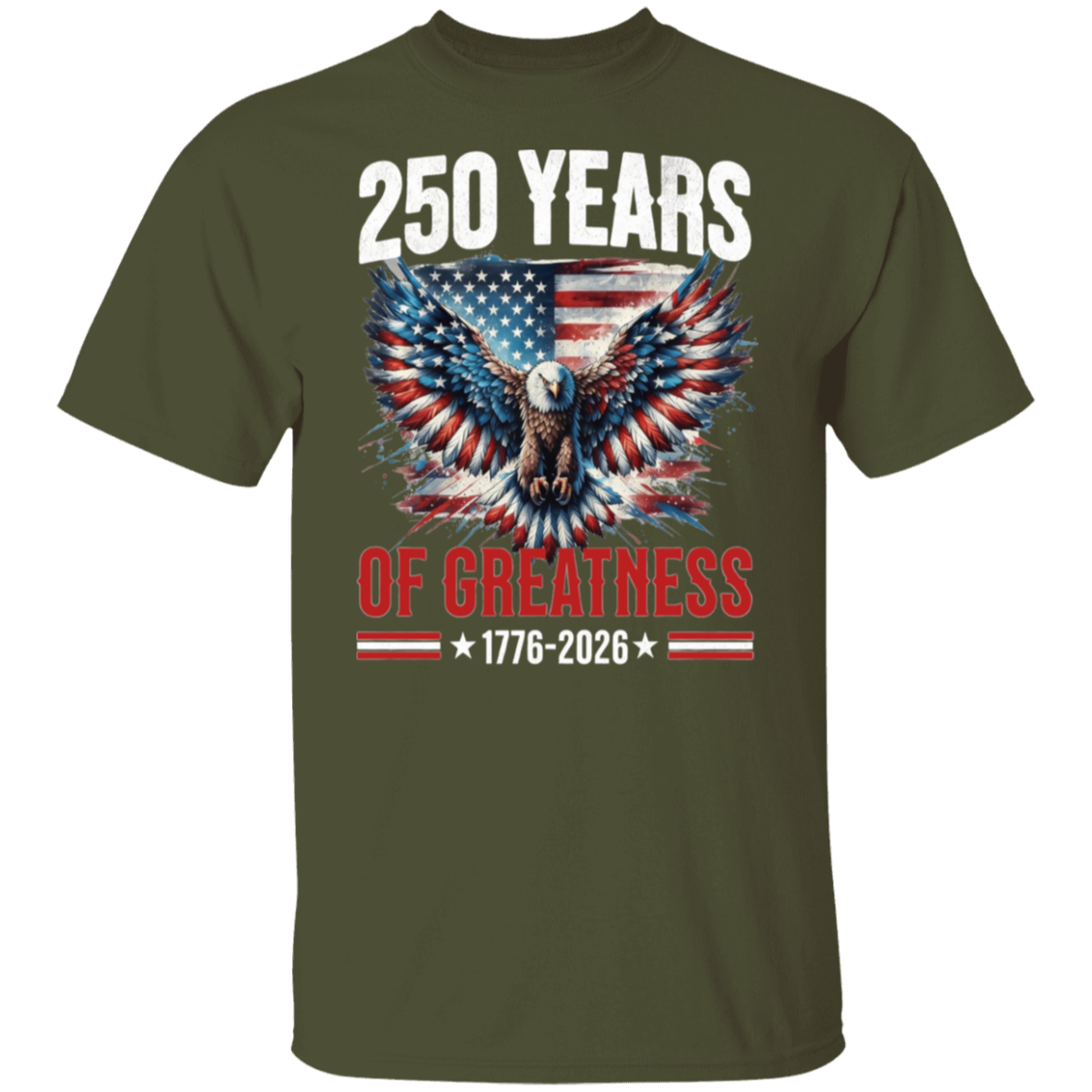 250 Years Of Greatness : 1776-2026 - Unisex Gildan Cotton Tee - (9 colors) - Image 9