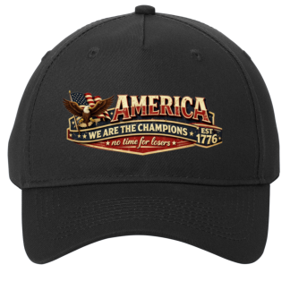 America : We Are The Cahpions : No Time For Losers - Port & Co 100% Cotton Twill Cap (4 Colors)
