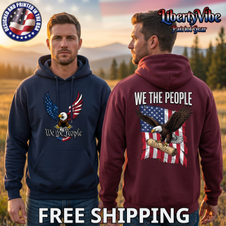 We The People Double Side Design Men's Gildan Pullover Hoodie