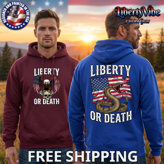 Liberty Or Death Double Side Design Men's Gildan Pullover Hoodie