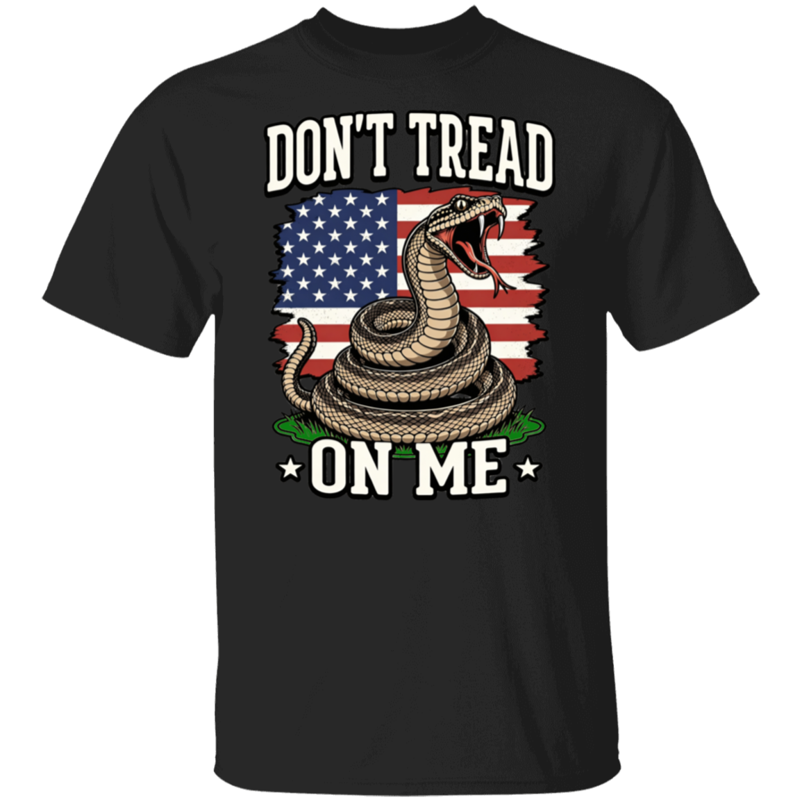 Don't Tread On Me Gadsden Snake And Flag Gildan Men's T-Shirt - Image 7