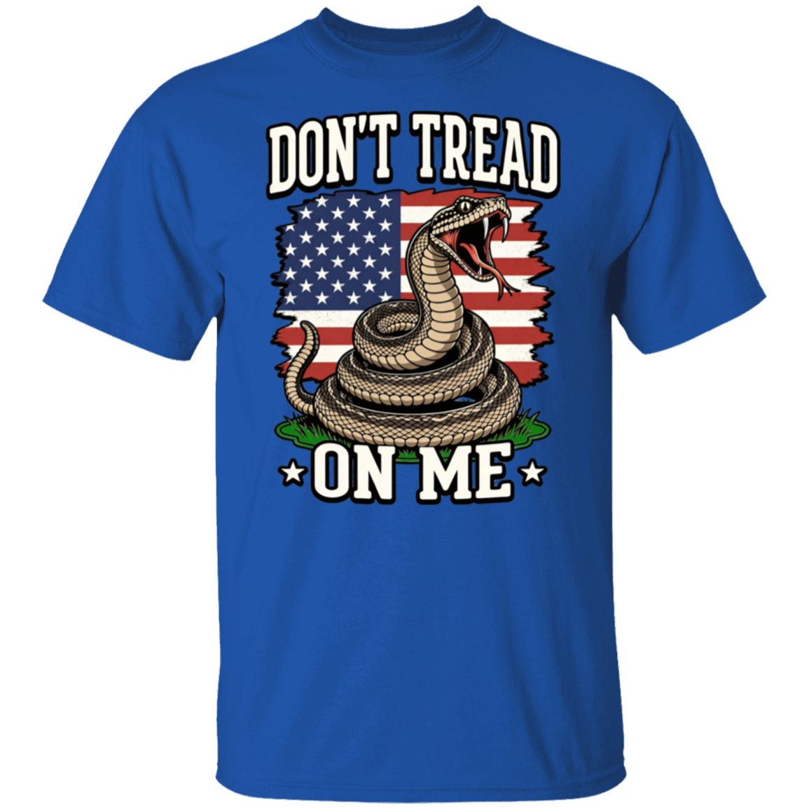 Don't Tread On Me Gadsden Snake And Flag Gildan Men's T-Shirt - Image 5