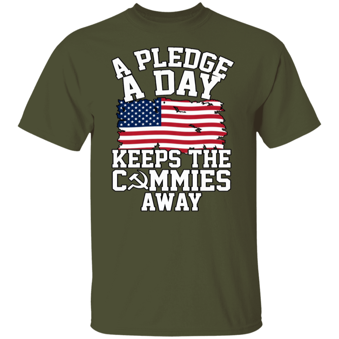 A Pledge A day Keeps Commie Away Gildan Men's T-Shirt - Image 6