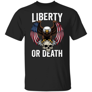 Liberty Or Death Freedom Eagle Clutching Skull Gildan Men's T-Shirt
