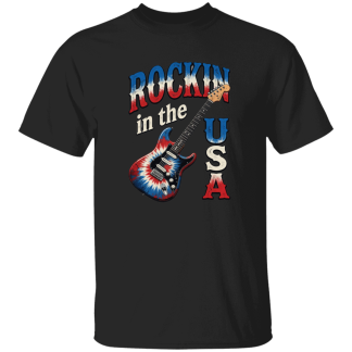 Rockin In The USA Stratocaster Unisex Gildan Tee