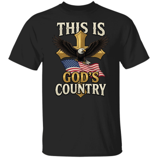 This Is God's Country Eagle Flag And Cross Gildan Men's T-Shirt