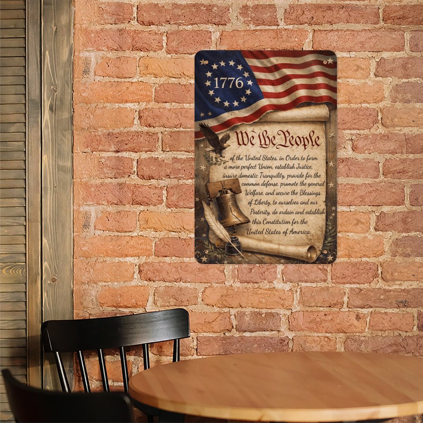 1776 We The People Constitution Preamble Vintage 8x12in Patriotic Metal Sign - Image 7