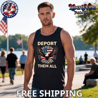 Deport Them All Patriotic Men’s Gildan Cotton Tank Top