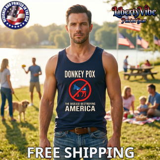 DONKEYPOX – The Disease Destroying America Men’s Gildan Tank Top