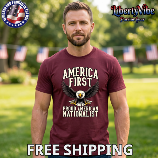 America First Proud American Nationalist Men's Gildan T-Shirt