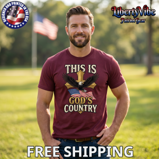 God's Country Cross and Eagle Men's Gildan T-Shirt