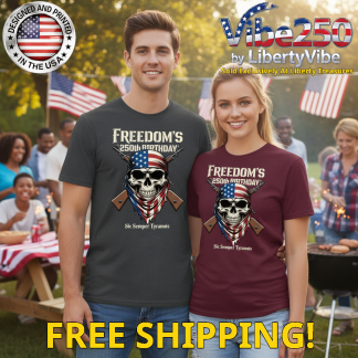 Freedom's 250th Birthday Patriotic Unisex Gildan Cotton T-Shirt