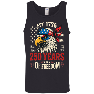 250 Years Of Freedom Patriotic Men’s Gildan Cotton Tank Top
