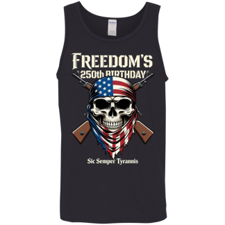 Freedom’s 250th Birthday Patriotic Men’s Gildan Cotton Tank Top