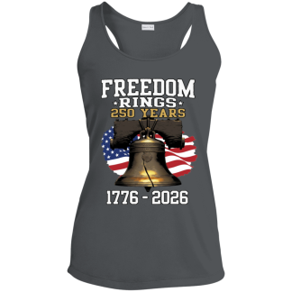 Freedom Rings Liberty Bell Sport-Tek Ladies Performance Racerback Tank