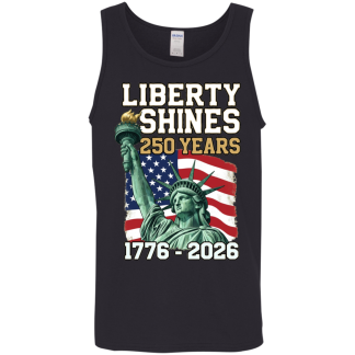 Liberty Shines 250 Years Men's Patriotic Gildan Tank Top