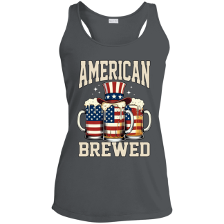 American Brewed Patriotic Beer Mug and Sam Hat Sport-Tek Ladies Racerback Tank