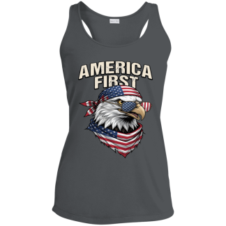 America First Bandana Eagle Sport-Tek Ladies Racerback Tank