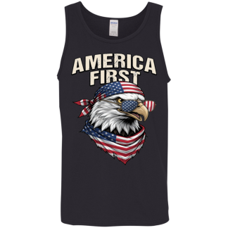 America First Bandana Eagle Men's Gildan Cotton Tank Top