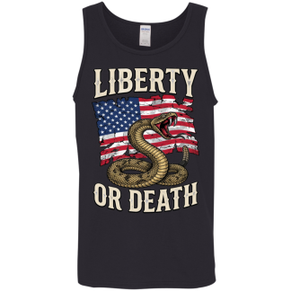 Liberty Or Death Gadsden Design Men's Gildan Cotton Tank Top