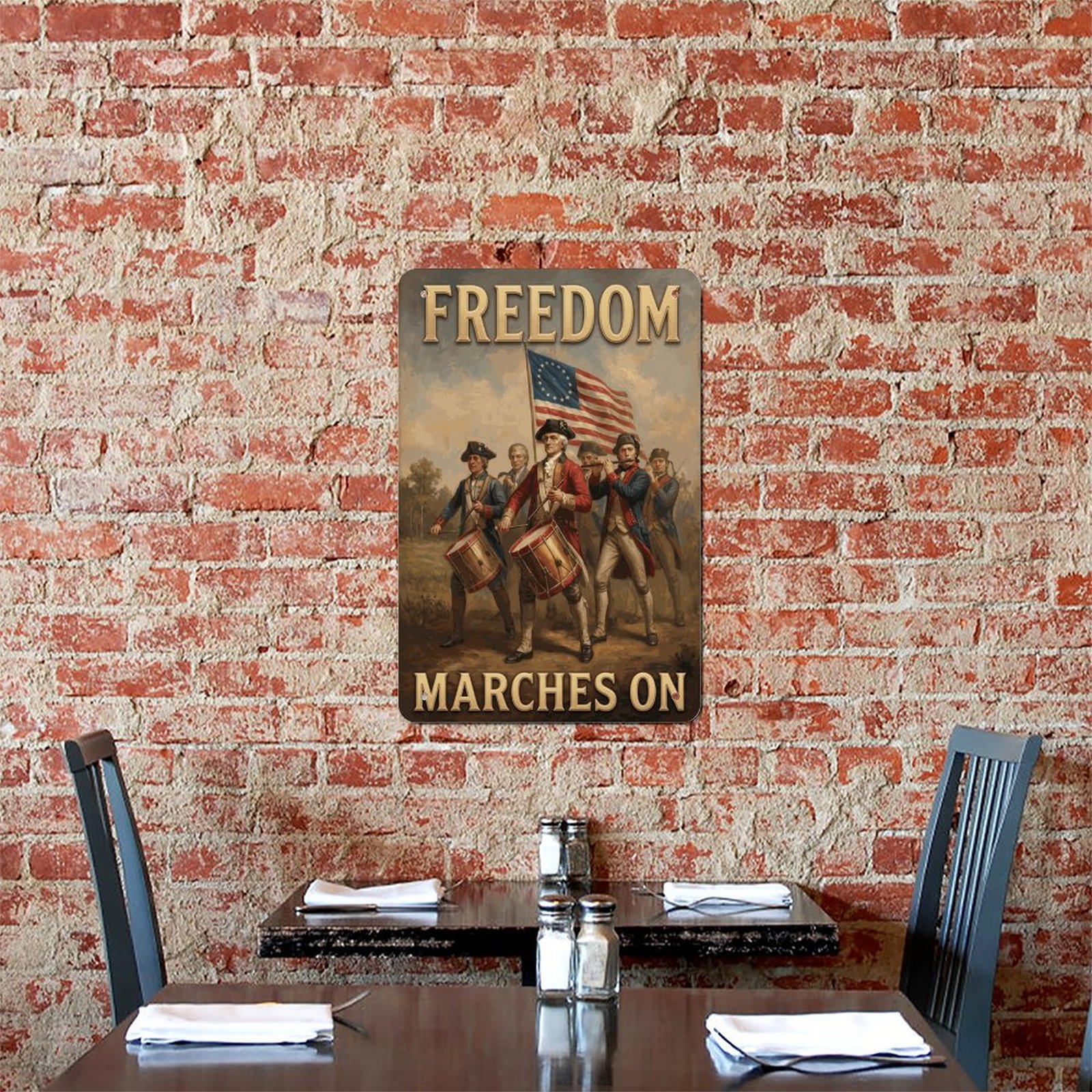 Freedom Marches On Vintage 8x12in Metal Sign - Revolutionary War Patriotic Wall Decor - Image 9