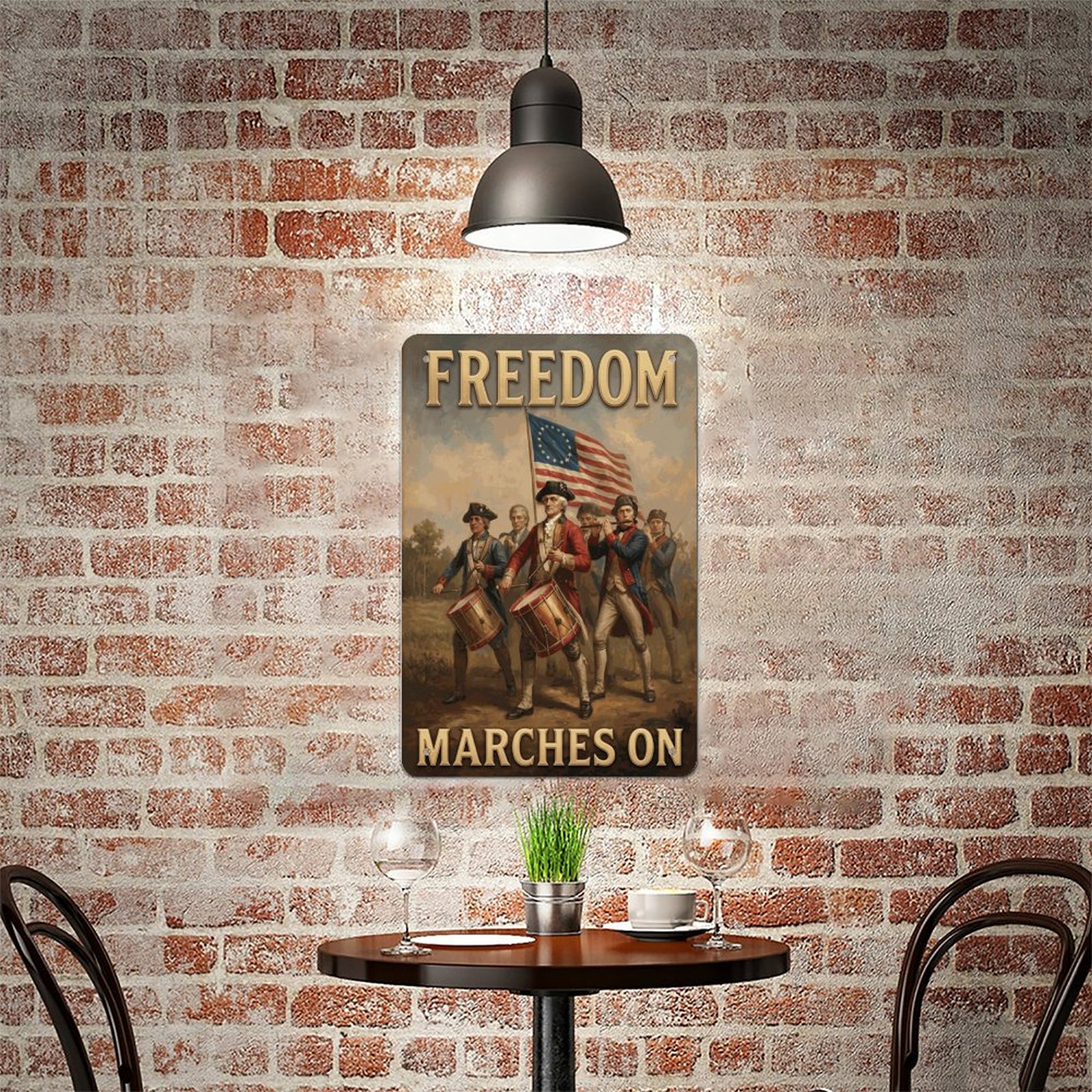 Freedom Marches On Vintage 8x12in Metal Sign - Revolutionary War Patriotic Wall Decor - Image 8